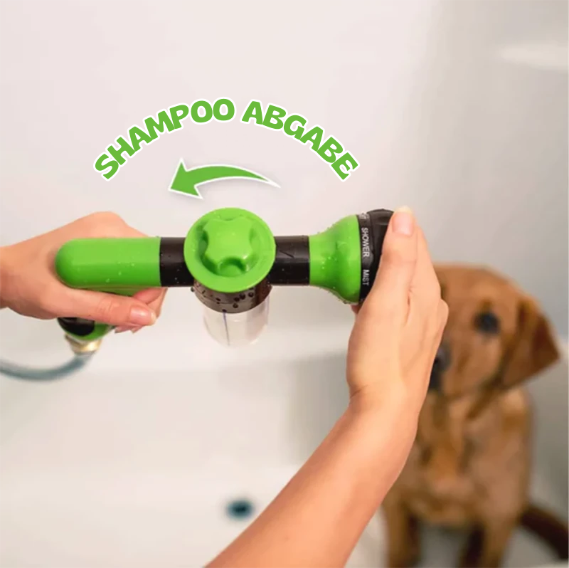 Sauberhund - Hundedusche mit integriertem Shampoo-Spender